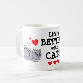 Leven is beter met katten mok | We zijn allemaal m (Voorkant links)