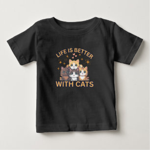 Leven is beter met katten Mooie Kittens Baby T-shi