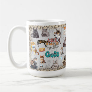 Leven is beter met katten - Personaliseer Koffiemok