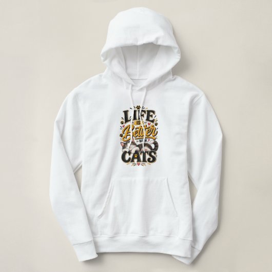 Leven is beter met katten T-shirt (Design voorkant)