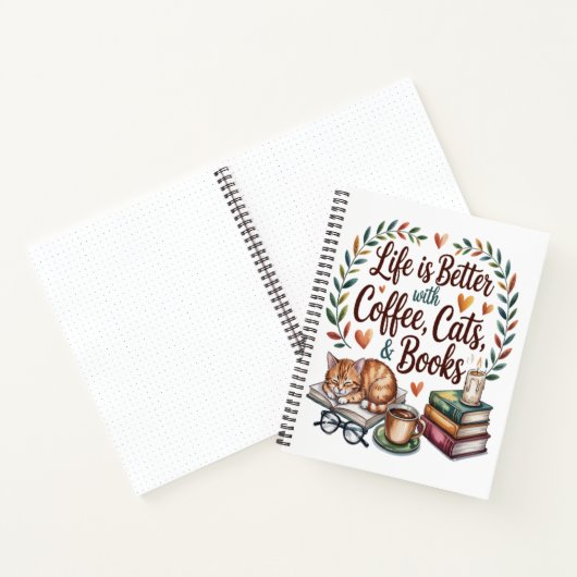Leven is beter met koffie katten boeken (Binnen)