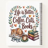 Leven is beter met koffie katten boeken (Achterkant)