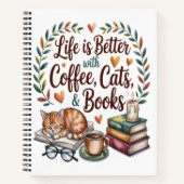 Leven is beter met koffie katten boeken (Voorkant)