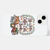 Leven is beter met koffie katten boeken Case-Mate iPhone case (Achterkant (horizontaal))