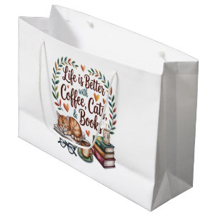 Leven is beter met koffie katten boeken groot cadeauzakje