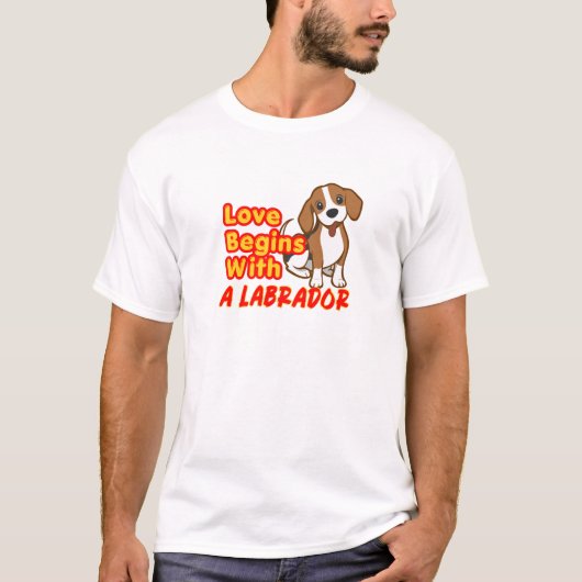 Leven is beter met labradorhondliefhebber wit t-shirt (Voorkant)