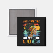 Leven is beter met locs Black History Month Afrika Magneet (Voorkant / Achterkant)