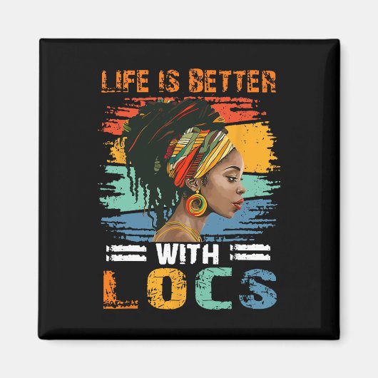 Leven is beter met locs Black History Month Afrika Magneet (Voorkant)