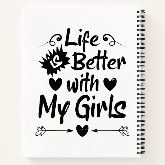 Leven is beter met mijn meisjes notitieboek (Achterkant)