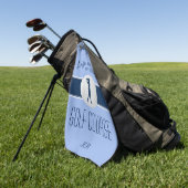 Leven is beter met monogram golfer blauw moderne p golfhanddoek (Groen)