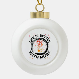 Leven is beter met muzieknotities Muzikant Muziek Keramische Bal Ornament