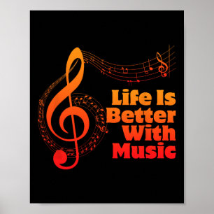 Leven is beter met muziektheorie muzikant leraar poster