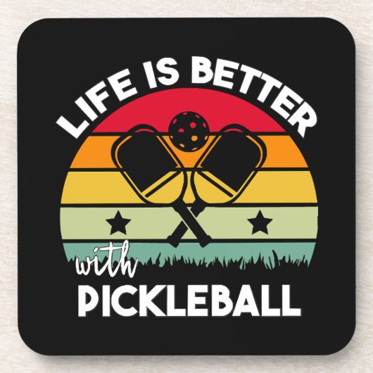 Leven is beter met Pickleball Bier Onderzetter (Voorkant)