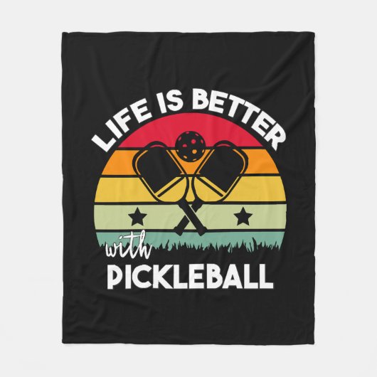Leven is beter met Pickleball Fleece Deken (Voorkant)