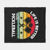 Leven is beter met Pickleball Fleece Deken (Voorkant (Horizontaal))