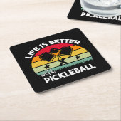 Leven is beter met Pickleball Kartonnen Onderzetters (Schuin)