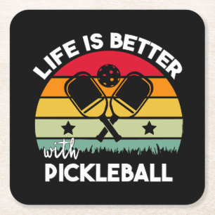 Leven is beter met Pickleball Kartonnen Onderzetters