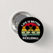 Leven is beter met Pickleball Ronde Button 3,2 Cm (Voorkant /achterkant)