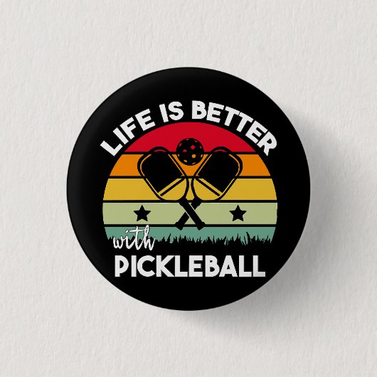 Leven is beter met Pickleball Ronde Button 3,2 Cm (Voorkant)
