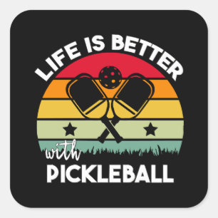 Leven is beter met Pickleball Vierkante Sticker