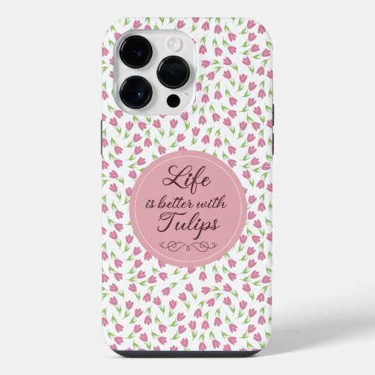 Leven is beter met Tulpen - Patronen iPhone Hoesje (Achterkant)