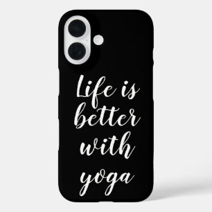 Leven is beter met yoga zwart iPhone 16 hoesje