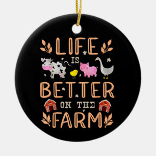 Leven Is Beter Op De Boerderij Schattige Dieren Bo Keramisch Ornament