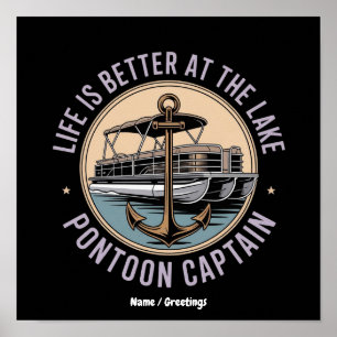 Leven Is Beter Op De Pontonkapitein Van Het Meer G Poster