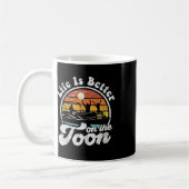 Leven is beter op de Toon Funny Pontoonboot Boot Koffiemok (Links)
