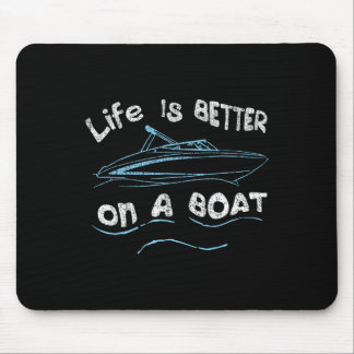 Leven Is Beter Op Een Boot Kapitein Boater Boot T- Muismat