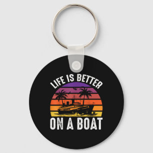 Leven Is Beter Op Een Boot Kapitein Boater Varend  Sleutelhanger