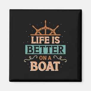 Leven Is Beter Op Een Boot Kapitein Boot Eigenaar Magneet