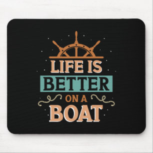 Leven Is Beter Op Een Boot Kapitein Boot Eigenaar Muismat
