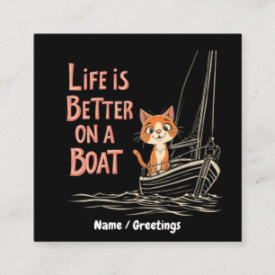 Leven is beter op een boot Katamaran zeilontwerp Vierkante Visitekaartje