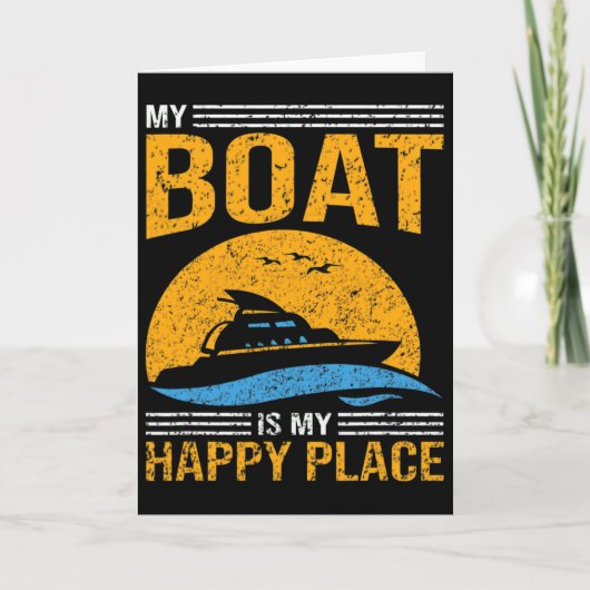 Leven Is Beter Op Een Boot Man Papa Grappige Vader Kaart (Voorkant)