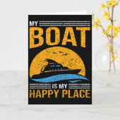 Leven Is Beter Op Een Boot Man Papa Grappige Vader Kaart (Gele Bloem)