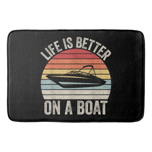  leven is beter op een bootkapitein varen P Badmat (Voorkant)