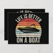 leven is beter op een bootkapitein varen P Feestdagenkaart (Voorkant / Achterkant)