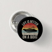  leven is beter op een bootkapitein varen P Ronde Button 3,2 Cm (Voorkant /achterkant)