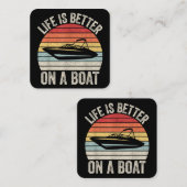  leven is beter op een bootkapitein varen P Vierkante Visitekaartje (Voorkant / Achterkant)