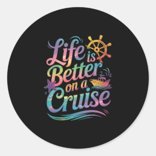 Leven Is Beter Op Een Cruise Gezinsvakantie Matchi Ronde Sticker