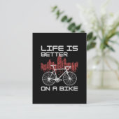 Leven is beter op een fiets briefkaart (Staand voorkant)