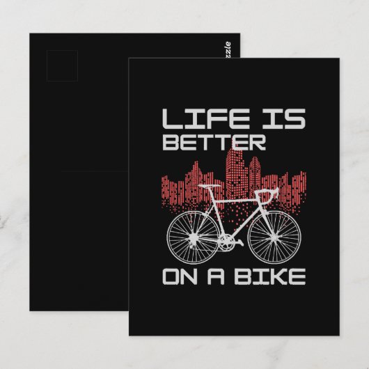 Leven is beter op een fiets briefkaart (Voorkant / Achterkant)
