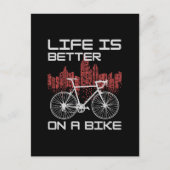 Leven is beter op een fiets briefkaart (Voorkant)