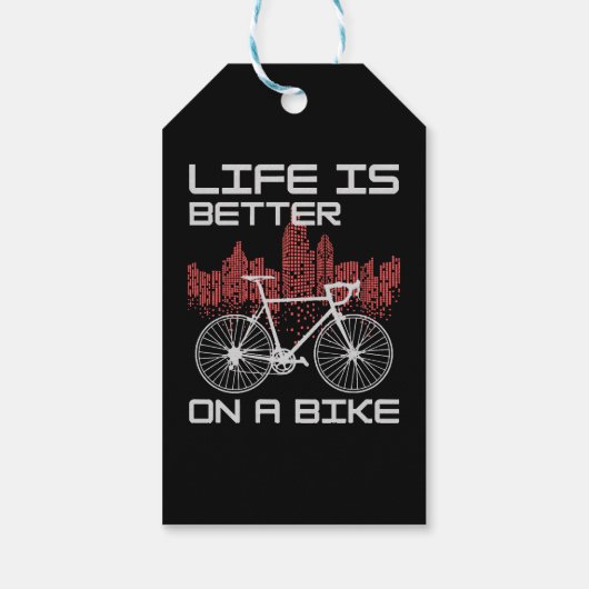 Leven is beter op een fiets cadeaulabel (Achterkant)