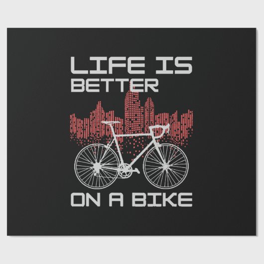 Leven is beter op een fiets cadeaupapier (Vlak)
