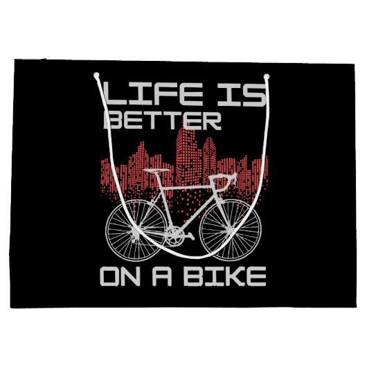 Leven is beter op een fiets groot cadeauzakje (Achterkant)