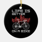 Leven is beter op een fiets keramisch ornament (Voorkant)
