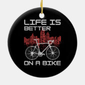 Leven is beter op een fiets keramisch ornament (Achterkant)