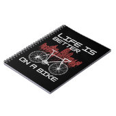 Leven is beter op een fiets notitieboek (Linkerzijde)